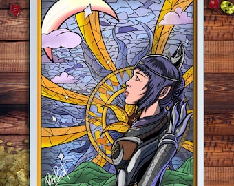 Baldurs Gate 3 Shadowheart Stained Glass Wall Art poster 16x20 (frame NOT included)
