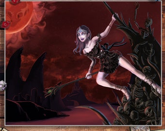 MTG Ghoul Caller Gisa in the Blood Moon MTG fan Art