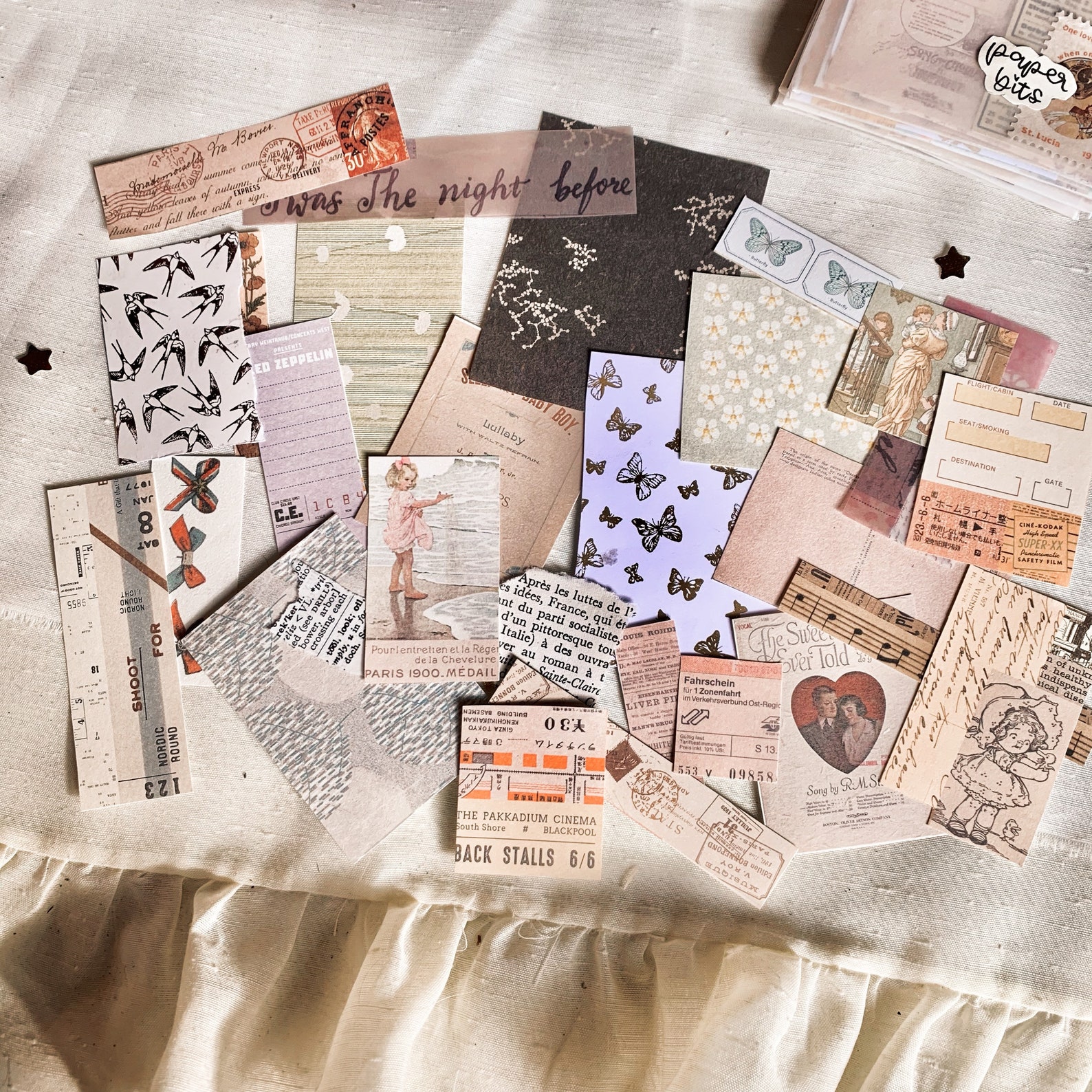 Bits of paper 20 pieces of papers bits for journaling Etsy