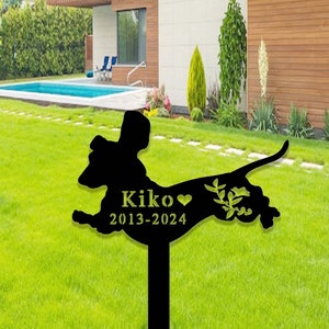 Custom Metal Dachshund Memorial Stake,Dachshund Grave Marker,Dachshund Yard Stake,Personalized Dog Loss Gift,Garden Stake for Loss of Dog