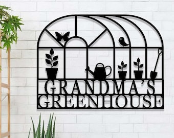 Custom Greenhouse Sign,Metal Garden Sign,Garden Wall Art,Garden Decor,Personalized Gardener Name Sign,Metal Yard Sign Decor,Gardener Gift
