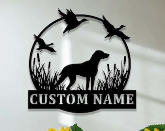 Custom Duck Hunting Metal Sign,Duck Hunter Sign,Personalized Duck Hunter Name Sign,Duck Hunting Cabin Farmhouse Decor,Hunting Gift for Dad