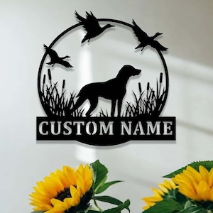 Letrero metálico personalizado de caza de patos, letrero de cazador de patos, letrero personalizado con nombre de cazador de patos, decoración de cabaña de caza de patos, regalo de caza para papá