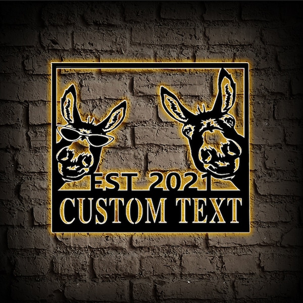 Metal Donkey Decor Etsy