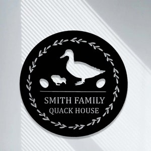 Personalized Duck Quack House Metal Sign,Personalized Duck Farm Sign,Lake Farmhouse Decor,Duck Hutch Coop Sign,Quack Shack Cabin Decor