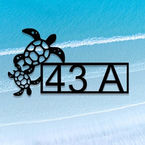 Custom Sea Turtles Address Sign,Sea Turtle Metal Wall Art,Personalized Sea Turtle Sign,Turtle Door Hanger,Sea Turtle Wall Decor,Beach Decor