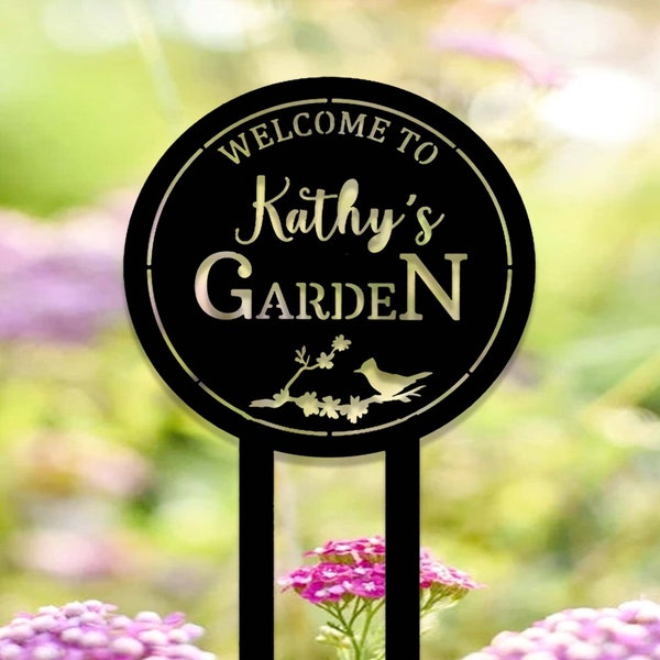 Personalized Garden Sign,Custom Garden Stake Metal Sign,Garden Name Sign,Garden Metal Art,Metal Yard Decor,Yard Sign,Metal Garden Decor