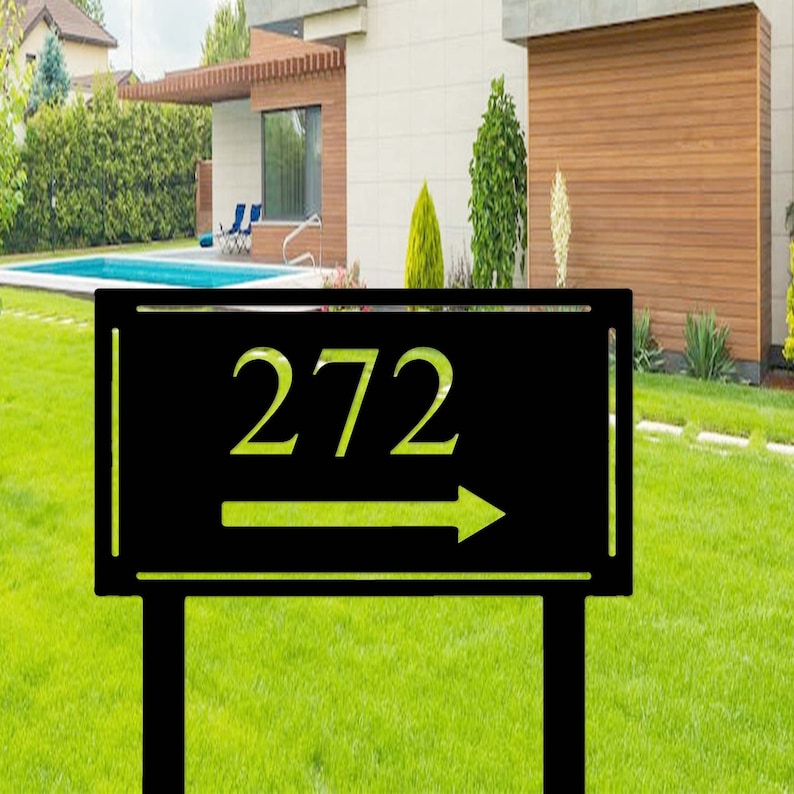 Custom Metal Address Sign,address Garden Stake,personalized Lawn ...