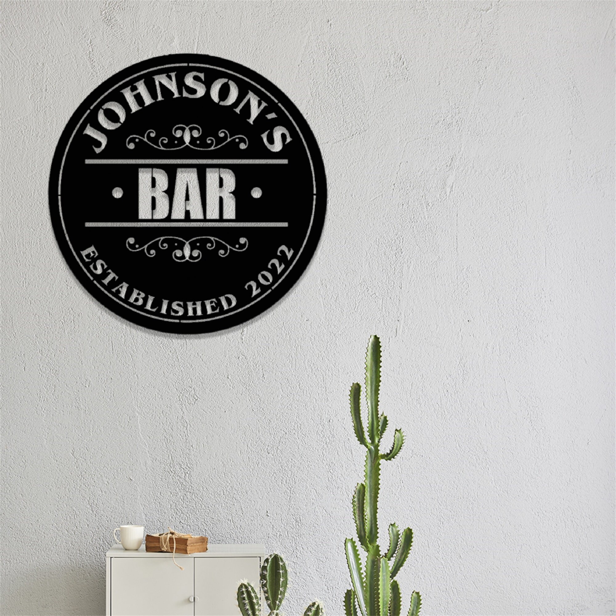 Custom Bar Sign With LED Lights,personalized Bar Metal Wall Art,bar ...