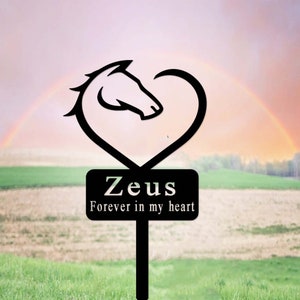 Aangepaste metalen herdenkingspaal paard, gepersonaliseerde inzet paardennaam, marker paardengraf, cadeau paard verlies, decor werf paardentuin, herdenkingsinzet