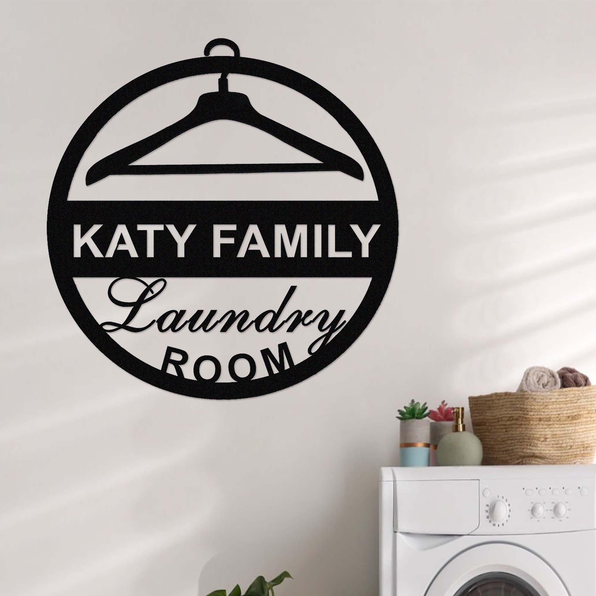 Targa In Metallo Per Lavanderia 'Open 24 Hours' - Stile Anticato - 20,8x15,2 Cm - Decorazione Murale - 2