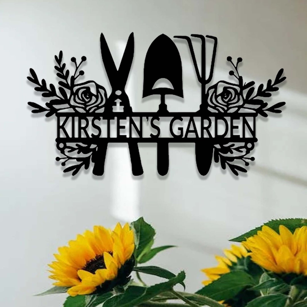 Garden Sign Personalized,garden Metal Sign,garden Wall Art,garden Decor ...