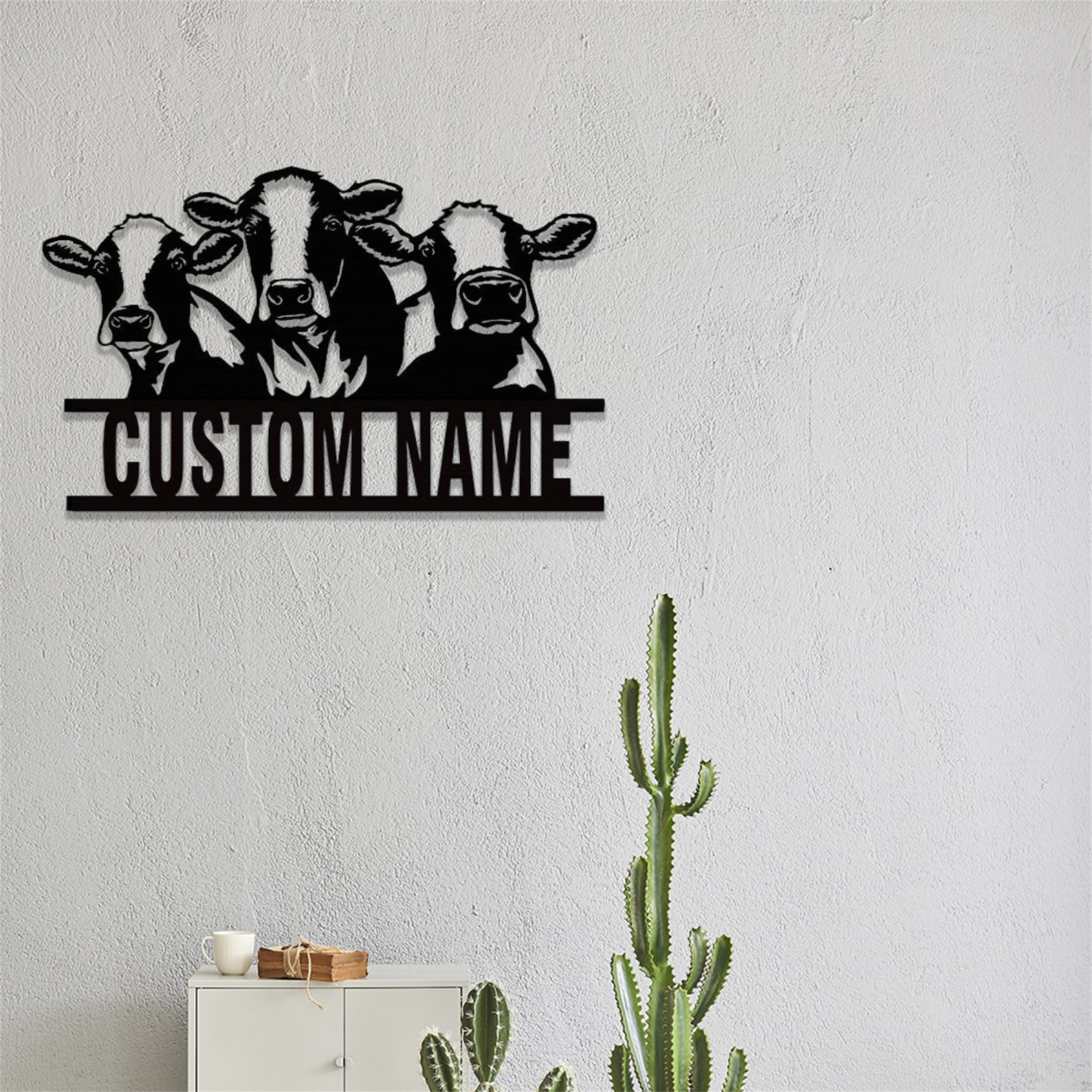 Cow Metal Sign Personalizedcow Cattle Metal Wall Artcustom Etsy