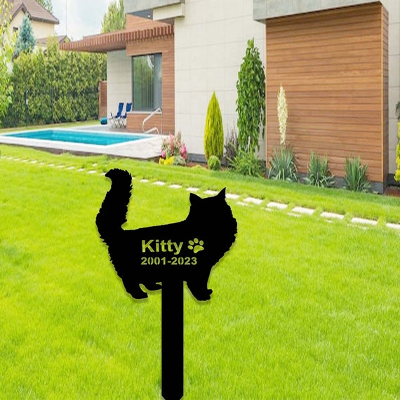 Fluffy Cat Memoial Stake Pesonalized, Cat Gave Makes