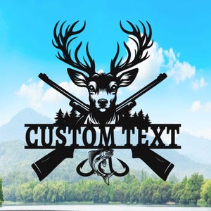Custom Deer Hunting Metal Sign,Deer Sign,Personalized Deer Hunter Name Sign,Deer Hunting Wall Decor,Deer Cabin Decor,Deer Hunting Wall Art