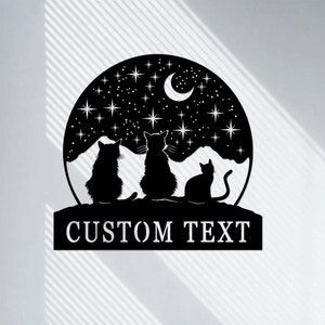 Custom Cat Metal Sign,Cat Wall Art,Personalized Cat Name Sign,Kitten Welcome Sign Door Hanger,Halloween Cat Decor,Cat Loss Memorial Gift