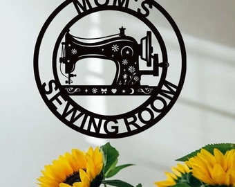 Custom Sewing Sign,Metal Sewing Room Sign,Sewing Metal Wall Art,Personalized Sewer Name Sign,Quilting Sign,Sewing Decor,Mother’s Day Gift