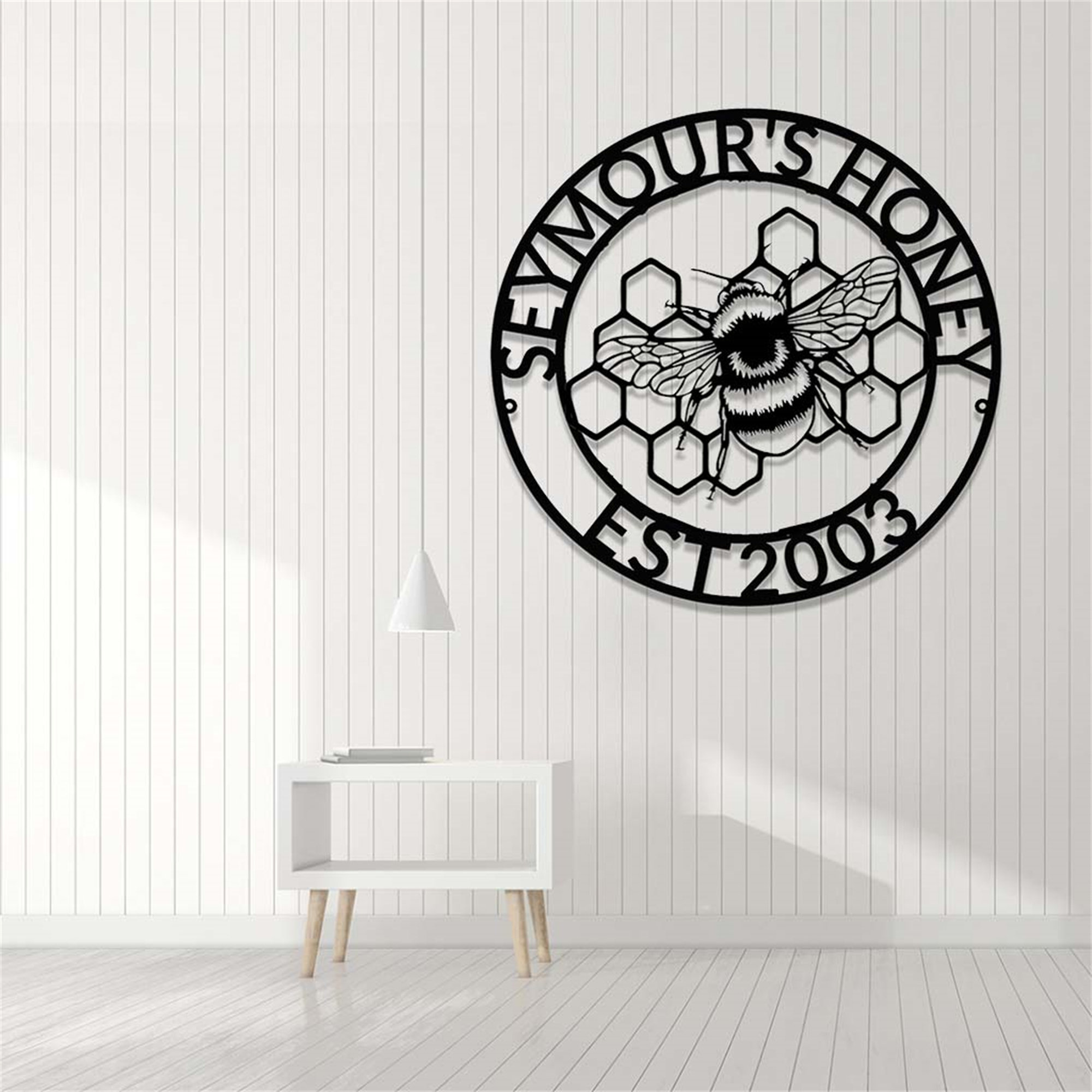 Custom Bee Metal Signhoney Bee Metal Wall Artpersonalized Etsy