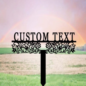 Custom Garden Sign with Stake,Metal Garden Sign,Personalized Garden Stake,Yard Address Sign,Garden Decor,Yard Stake Art,Gardener Name Sign