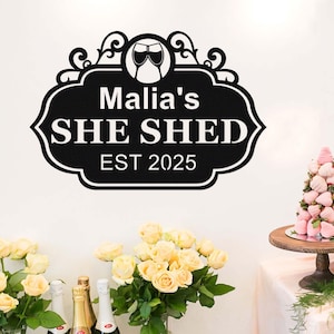 Personalized She Shed Sign,She Shed Metal Wall Art,Custom She Shed Sign,Women Cave Decor Sign,Creative Craft Room Decor,Mother&#39;s Day Gift
