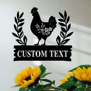 Custom Chicken Metal Sign,Chicken Coop Sign,Hen House Sign,Personalized Chicken Farm Sign,Farmhouse Hen Coop Decor,Poultry Farm Wall Art