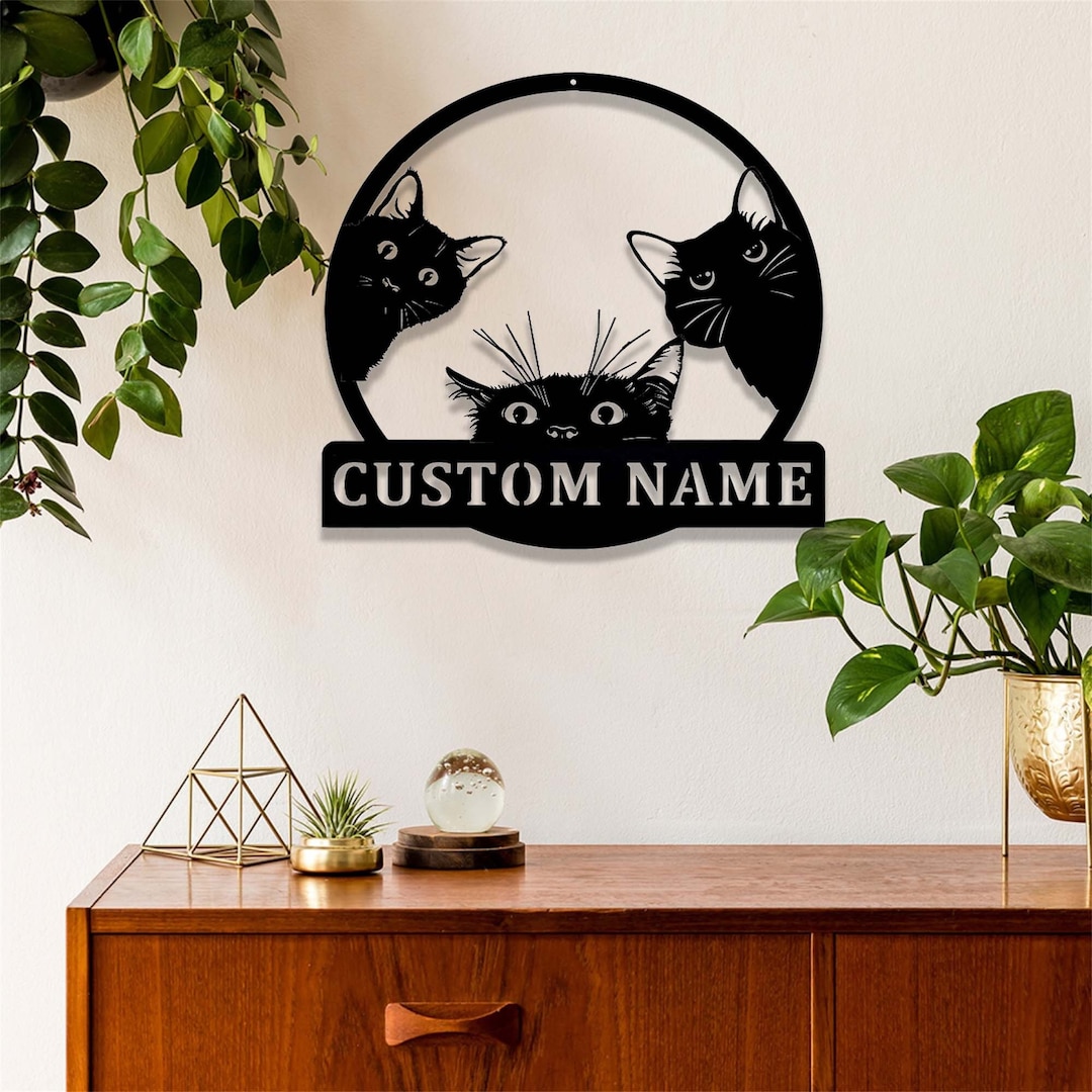 Custom Cat Sign,personalized Cat Name Sign,kitten Sign Door Hanger,halloween Cat Decor