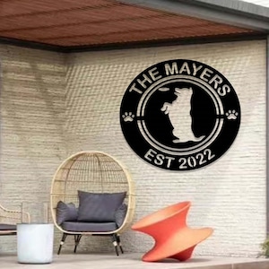 Personalized Dog Metal Sign,Dog Wall Art,Custom Dog Family Sign,Dog Monogram,Dog Mom Gift,Dog House Decor,Housewarming Gift for Dog Family