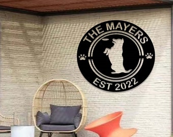 Personalized Dog Metal Sign,Dog Wall Art,Custom Dog Family Sign,Dog Monogram,Dog Mom Gift,Dog House Decor,Housewarming Gift for Dog Family