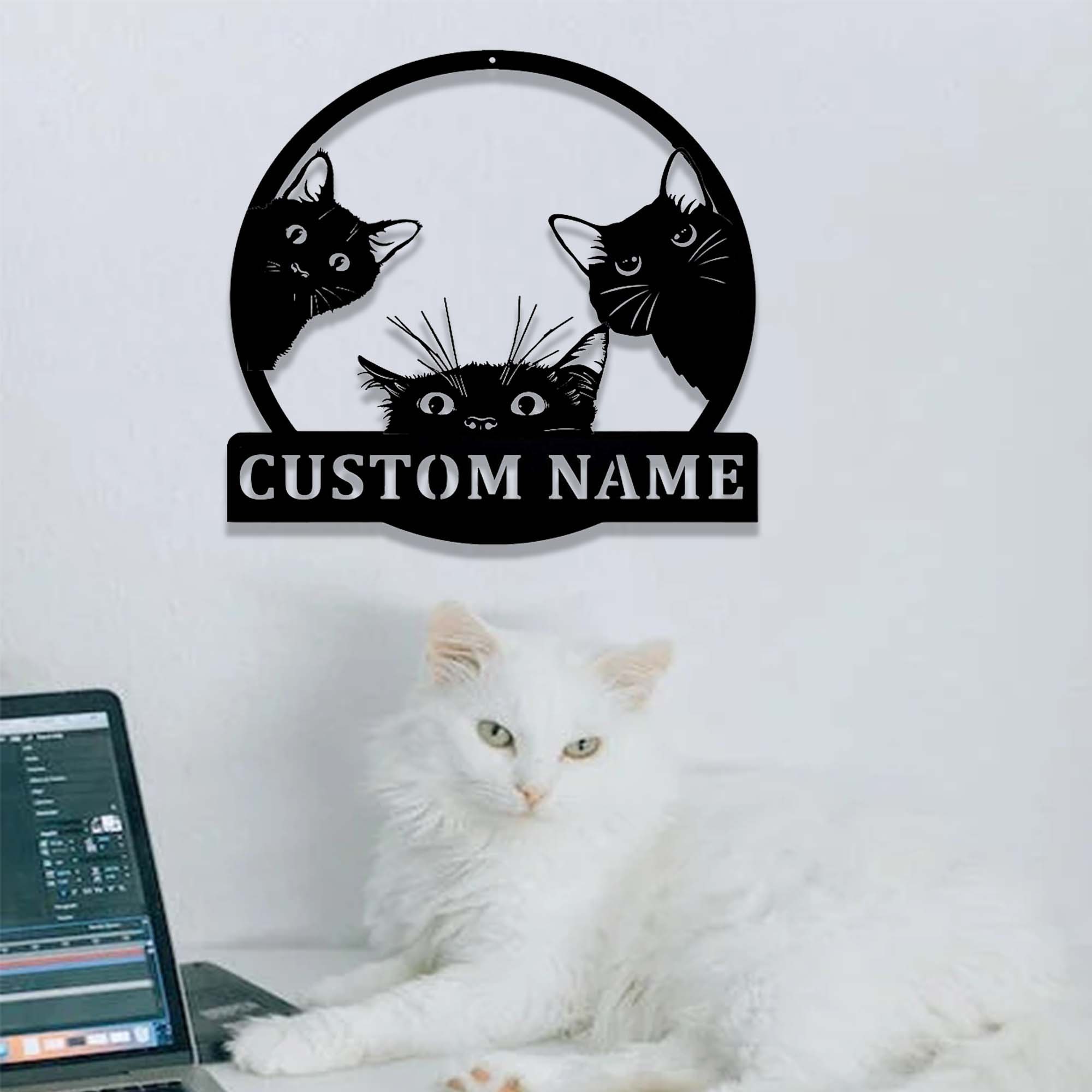 Custom Cat Sign,personalized Cat Name Sign,kitten Welcome Sign Door ...