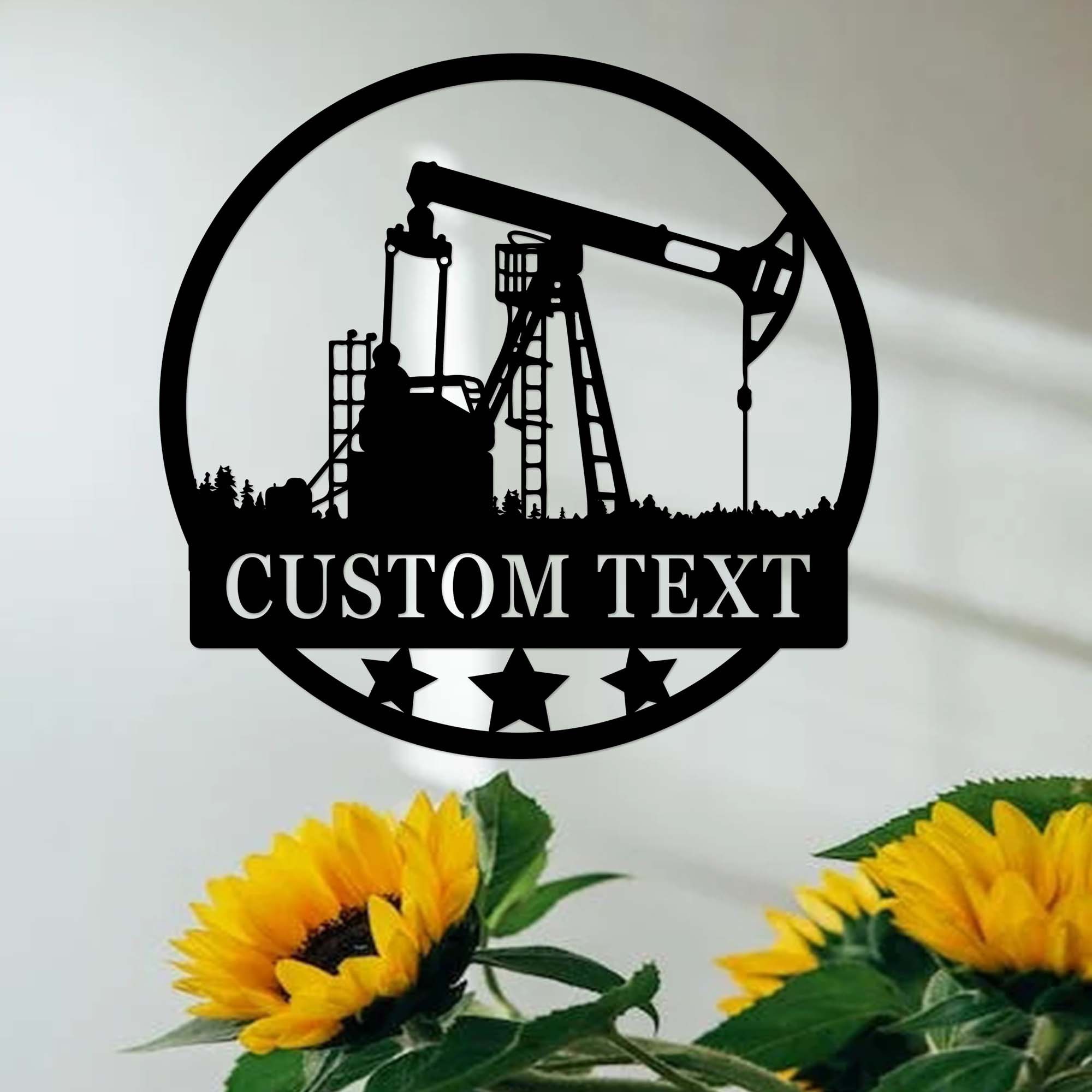 Custom Oil Field Metal Sign,oil Rig Metal Wall Art,personalized Oil Rig ...