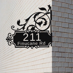 Custom Street Address Sign, Address Hanging Sign, Garden Nameplate Bracket,Personalized House Number Sign Bracket,Garden Corner Address Sign