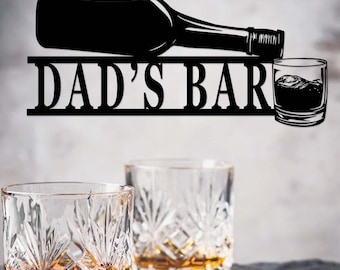 Custom Metal Bar Sign,Personalized Wine Bar Sign,Whiskey Bar Metal Wall Art,Home Bar Decor,Pub Sign,Man Cave Decor,Outdoor Patio Sign Decor