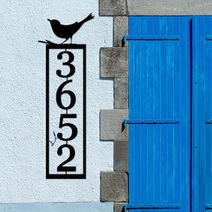 Custom Metal House Number Sign with Bird,Door Number Sign,Personalized Address Sign Plaque,House Sign,Front Door Sign,Housewarming Gift