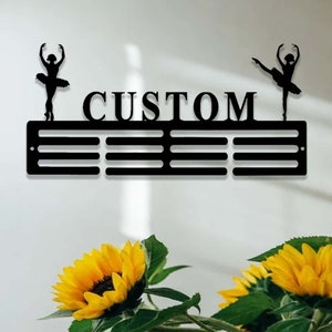 Personalized Ballet Dance Award Medal Holder,Custom Ballet Dancer Name Medal Hanger,12 Rungs for Medals & Ribbons,Dance Award Medal Display