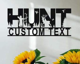 Custom Hunting Metal Sign, Deer Hunting Sign, Personalized Hunter Name Sign,Hunting Wall Decor,Cabin Decor,Hunting Wall Art,Hunting Dad Gift