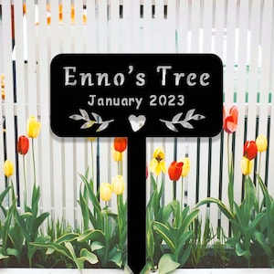 Custom Memorial Tree Sign With Stake,personalized Tree Metal Garden ...