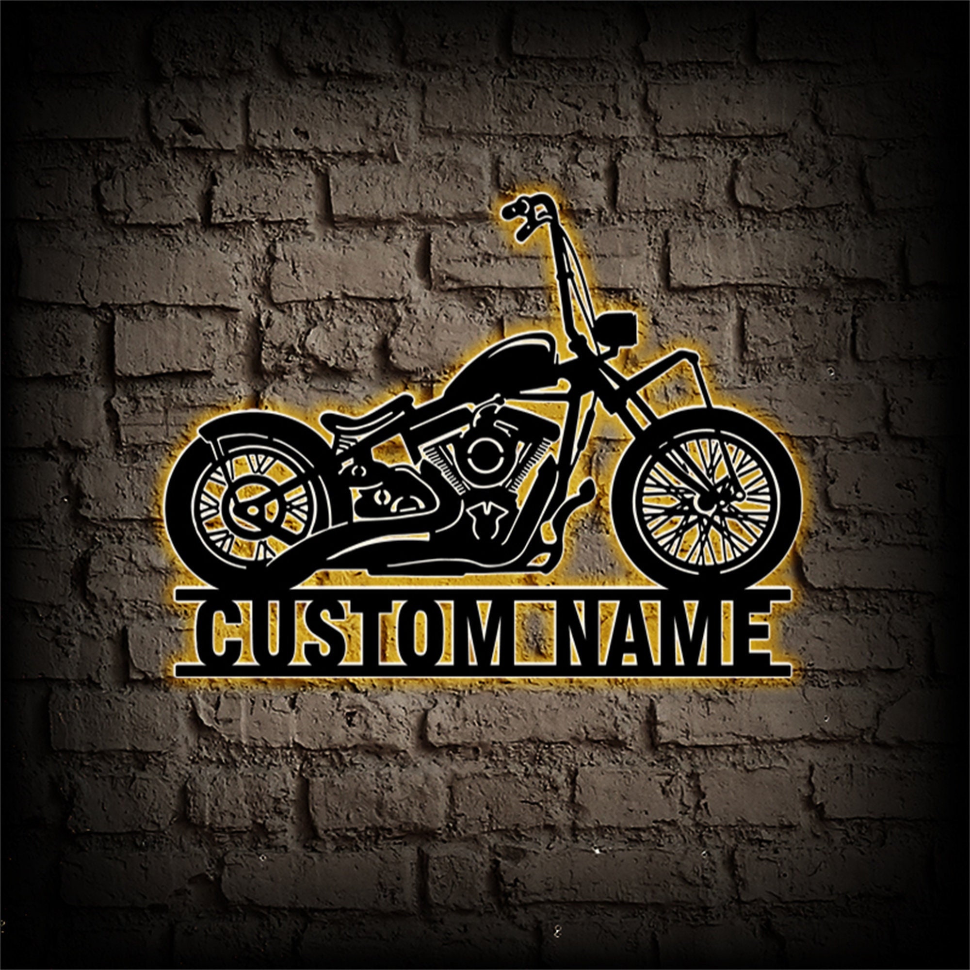 Custom Motorcycle Metal Sign With Lights,personalized Motorbike Biker ...