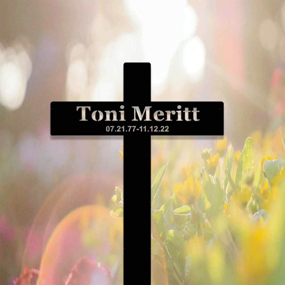 Custom Metal Cross Memorial Stake,grave Marker,personalized Cross Stake ...