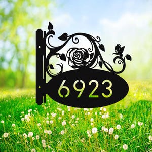 Custom Address Sign,flower Address Hanging Sign,garden Nameplate ...