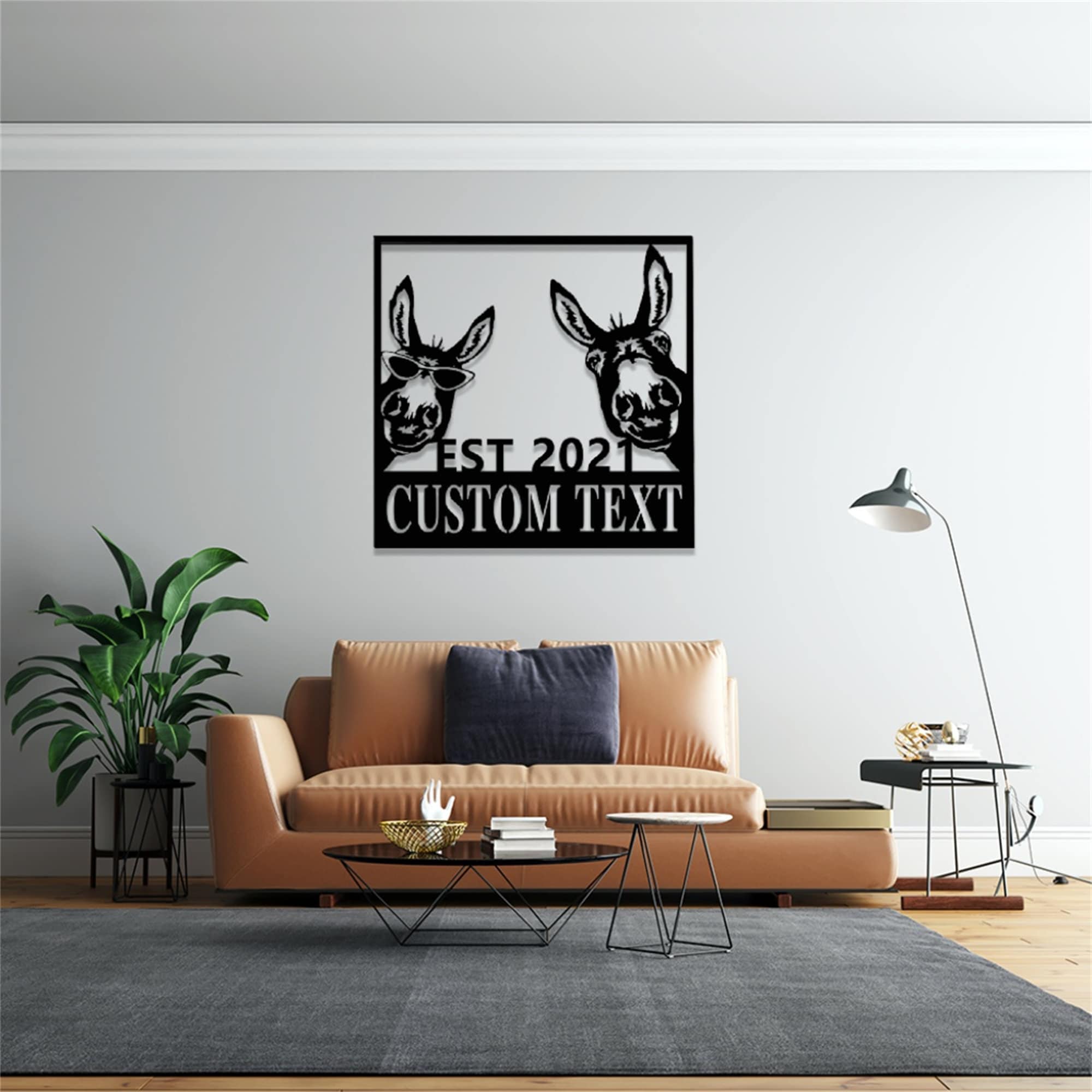 Custom Two Donkeys Metal Sign With Lights,donkeys Metal Wall Art ...