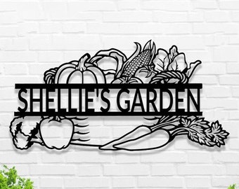 Custom Garden Sign,Vegetables Garden Metal Sign,Garden Wall Art,Garden Decor,Personalized Gardener Name Sign,Metal Yard Decor,Gardener Gift