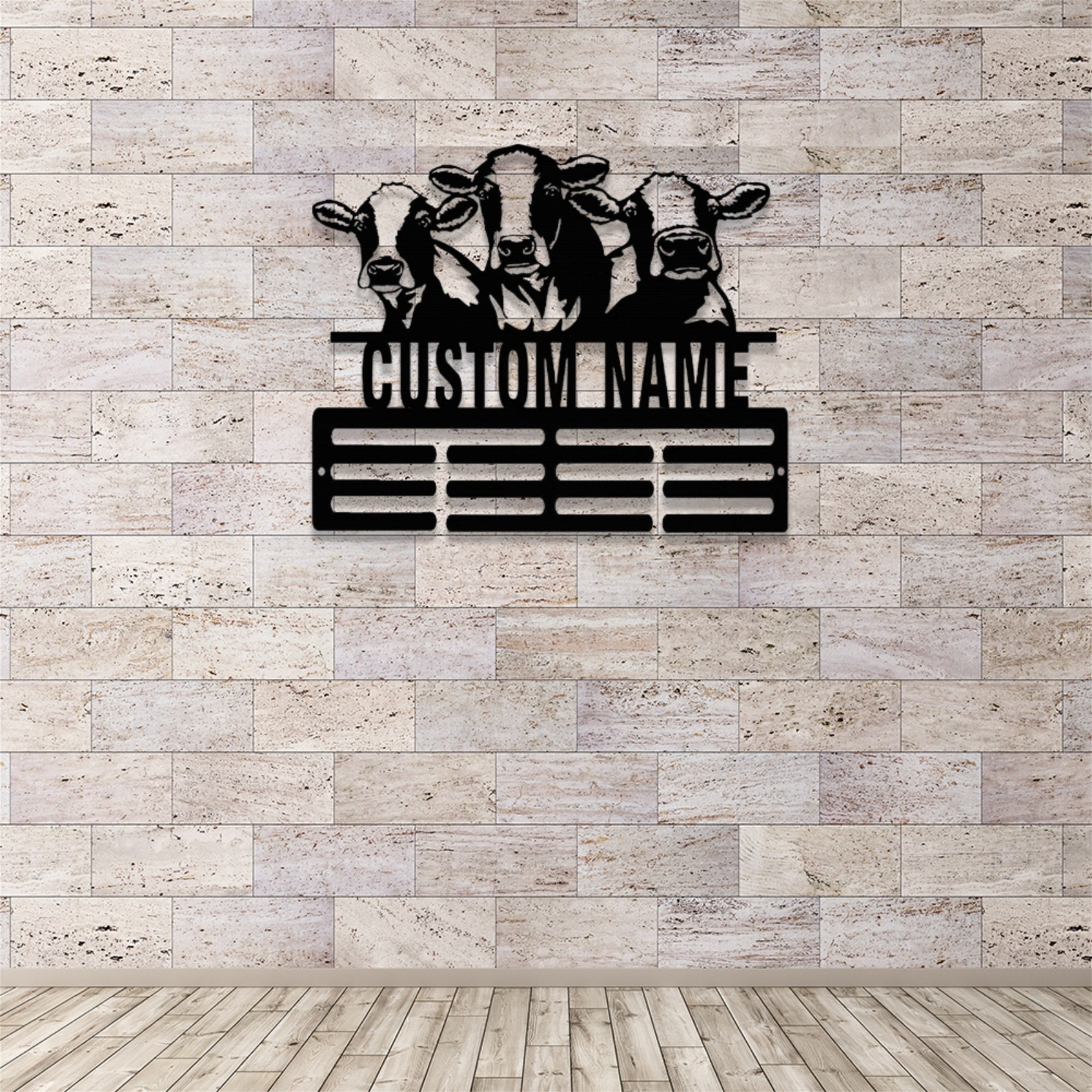 Cow Letter Rack Personalized Cow Medal Holder,cow Custom Name Medal Hanger,12 Rungs for ...