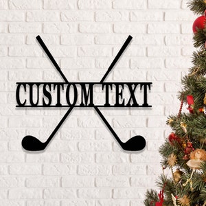 Personalized Crossed Golf Clubs Sign,Custom Golf Sign,Golfing Metal Wall Art,19th Hole Metal Sign,Dad Gift,Golfer Home Decor,Man Cave Decor