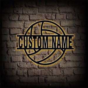 Personalized Volleyball Metal Wall Art,Volleyball Metal Sign,Custom Volleyball Player Name Sign,Volleyball Wall Decor,Volleyball Lover Gift