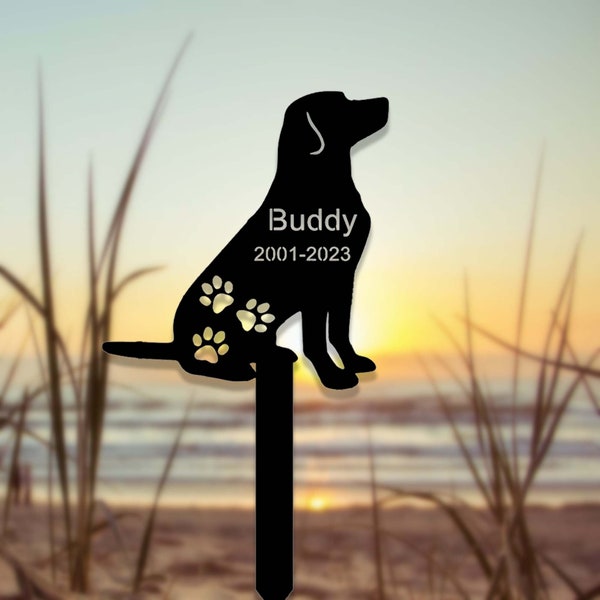 Custom Metal Labrador Retriever Memorial Stake,Labrador Retriever Grave Marker,Personalized Dog Loss Gift,Garden Stake for Loss of Pet Dog