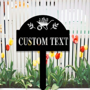 Custom Garden Stake,Metal Garden Sign with Stake,Personalized Garden Stake,Yard Sign,Yard Decor,Gardener Name Sign,Garden Gift for Mom