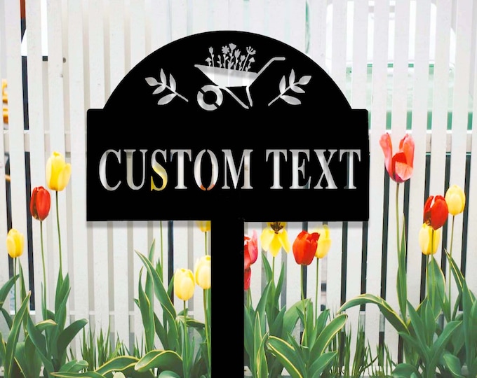 Custom Garden Stake,Metal Garden Sign with Stake,Personalized Garden Stake,Yard Sign,Yard Decor,Gardener Name Sign,Garden Gift for Mom