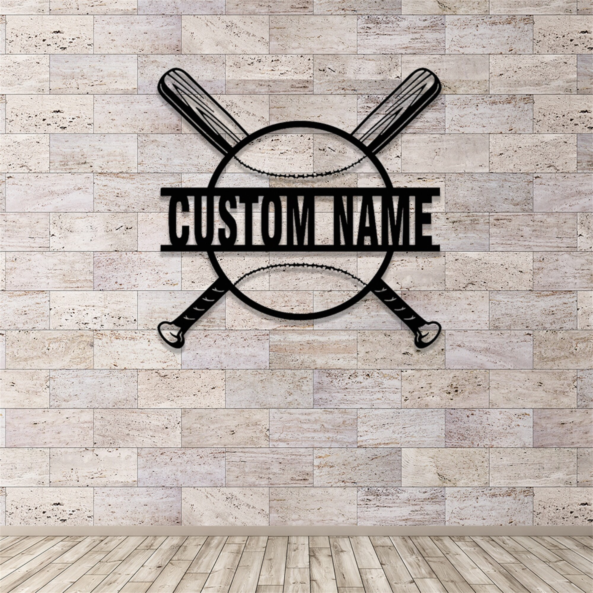 Custom Baseball Metal Sign With LED Lights,baseball Bat Metal Wall Art ...