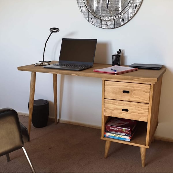 Desk / Computer desk / Solid Wood / office table / desk / Ref. 0035 / Handmade in Toledo by DValenti Furniture
