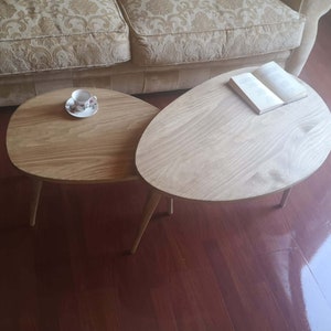 Coffee Table Set / Pine Coffee Table / Rustic Wood Coffee Table / Solid Pine Wood / Ref. 0085 / Handmade in Toledo by DValenti Furniture zdjęcie 3